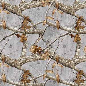 Real tree gray forest camo print handmade fleece tie blanket