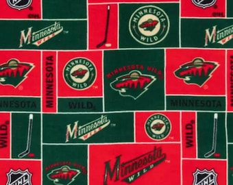 Minnesota Wild print handmade fleece tie blanket