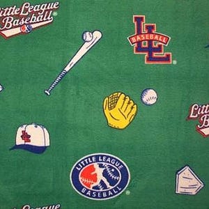 Handgemaakte fleece stropdasdeken met Little League-honkbalprint