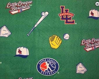 Little League baseball print handmade fleece tie blanket