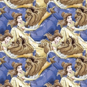 Disney&#39;s Beauty and the Beast print handmade fleece tie blanket