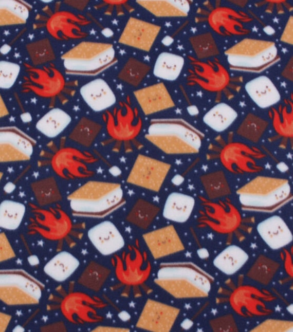 Smores Print Blizzard Fleece Handmade Tie Blanket Etsy Canada