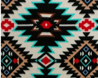Diamond tribal print handmade fleece tie blanket