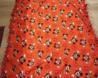 Micky Maus rot Druck handgemachte Fleece Krawatte Decke