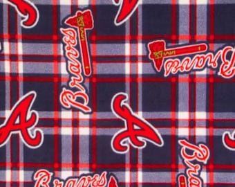 Atlanta Braves print handmade fleece tie blanket
