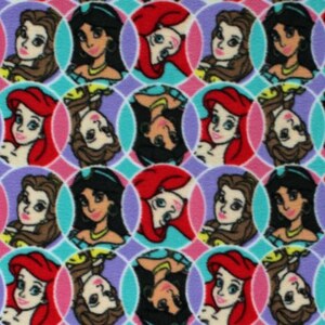 Disney princesses print handmade fleece tie blanket