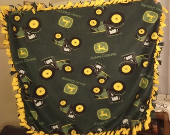 John Deere Grün Druck handgemachte Fleece Krawatte Decke