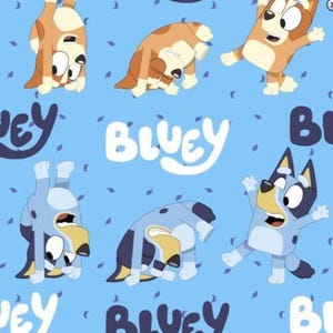 Bluey and Bingo print handmade fleece tie blanket