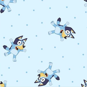 Bluey polka dot print handmade fleece tie blanket