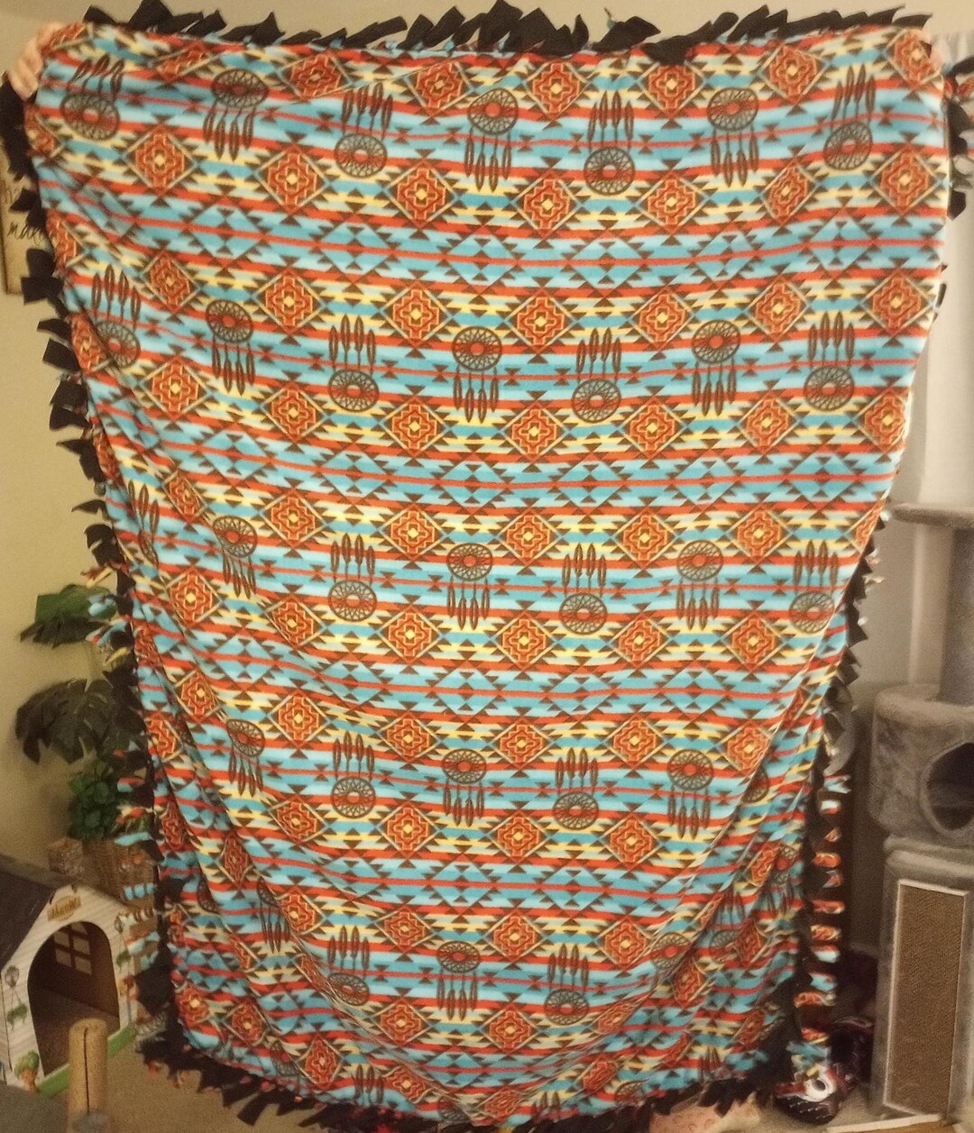 Diamond Dream Catcher Print Handmade Fleece Tie Blanket Etsy