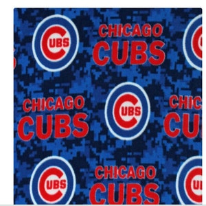 Chicago Cubs camo print handmade fleece tie blanket