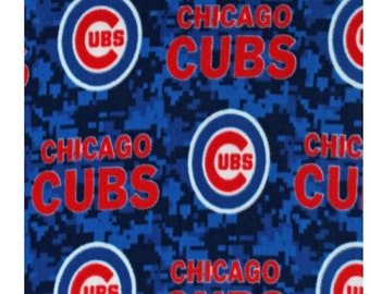 Chicago Cubs camo print handmade fleece tie blanket