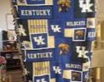 University of Kentucky print handmade fleece tie blanket
