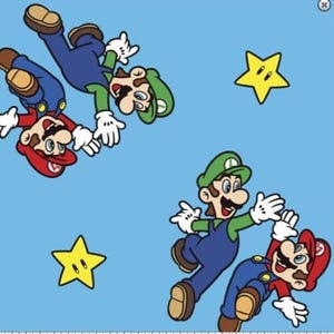 Mario and Luigi print handmade fleece tie blanket