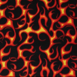 Flames print handmade fleece tie blanket