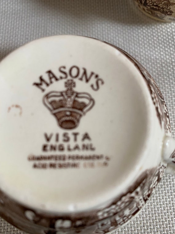 Vintage Mason's Brown “vista” Ironstone Dishes - Etsy