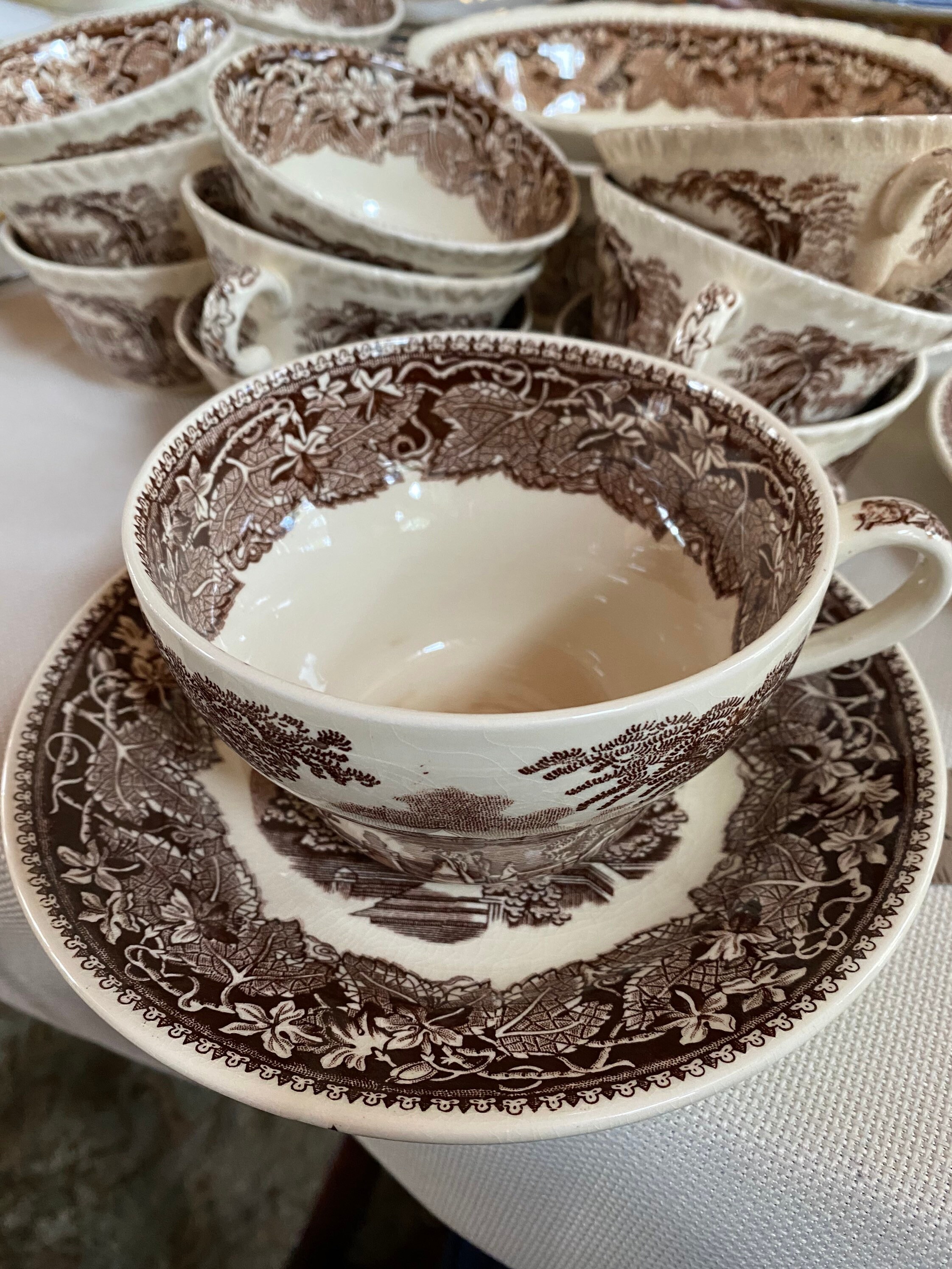 Vintage Mason’s Brown “vista” Ironstone Dishes - Etsy