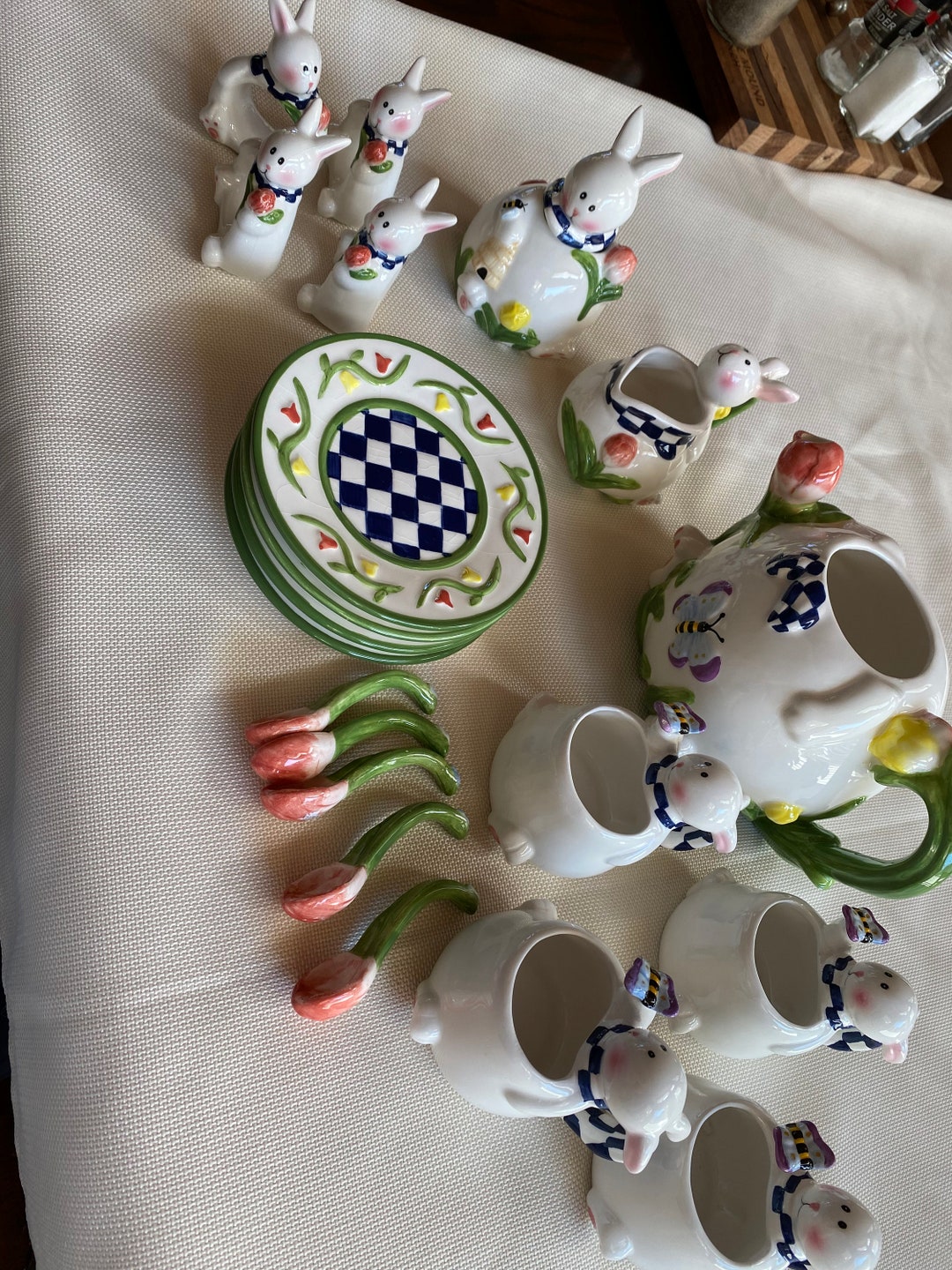 Mercuries Ceramic Bunny Tea Set Etsy