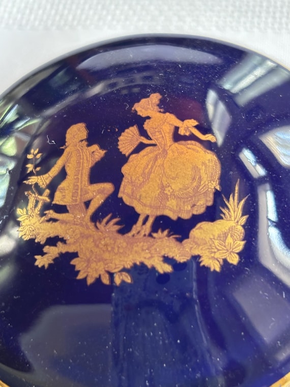 D’Limoges Cobalt Blue Victorian Trinket Box - image 2
