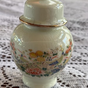 Japanese Small Ginger Jar with Peacocks