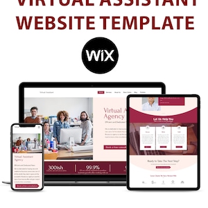 Wix website template, virtual assistant website template, agency template, wix template, social media agency website template, wix themes