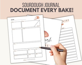 Sourdough Journal, Sourdough Planner, Sourdough Log, Sourdough Notes, Sourdough Printable Digital, Bread Baking Log, Instant Download