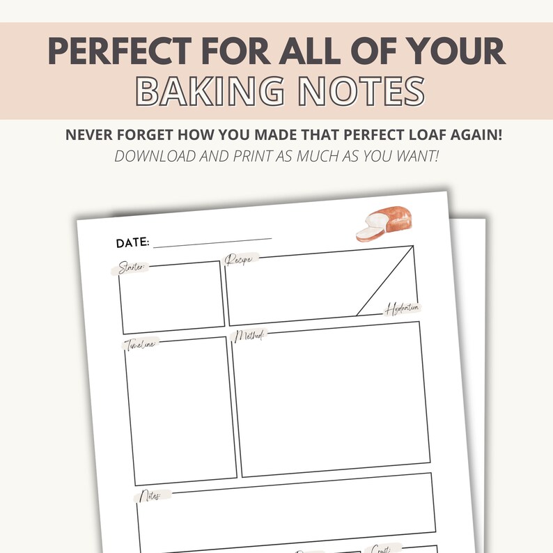 Sourdough Journal, Sourdough Planner, Sourdough Log, Sourdough Notes