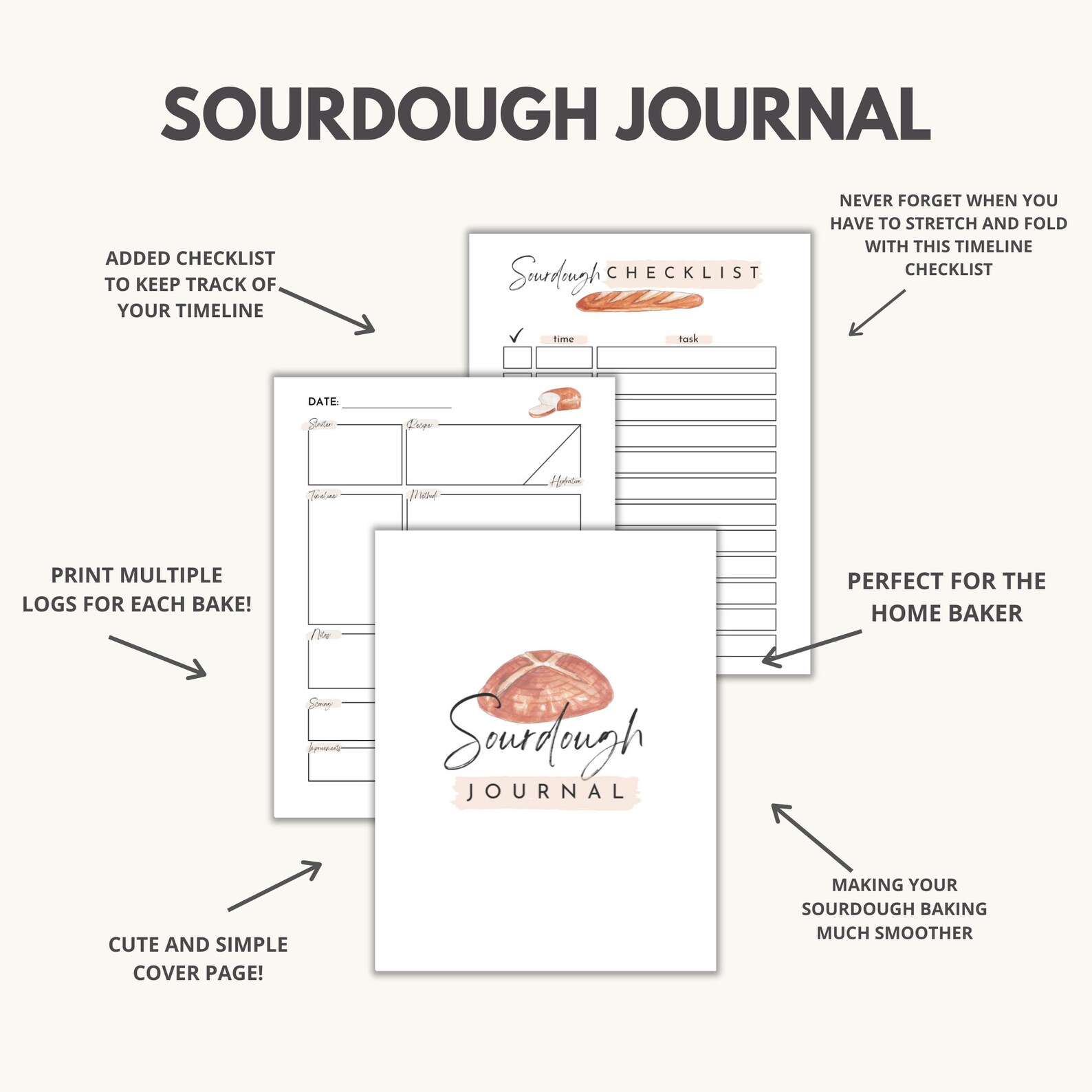 Sourdough Journal, Sourdough Planner, Sourdough Log, Sourdough Notes