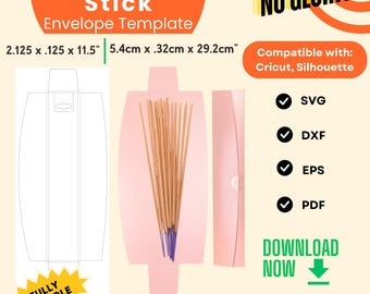 Incense Stick Packaging Template: Adjustable Box SVG DXF (Digital Download)
