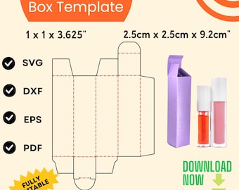 Lip Balm Box Template – DIY Packaging (svg, dxf, eps, pdf)