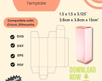 Editable 1oz Box Template for Cricut and Silhouette  | SVG, DXF | DIY Packaging Digital Downloadable