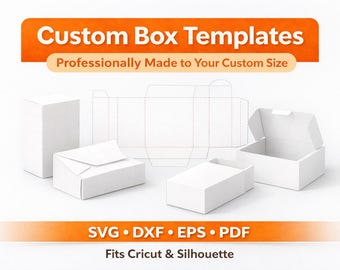 Custom Box Template SVG, Downloadable Box Size for Cricut or Silhouette, Packaging Cut File