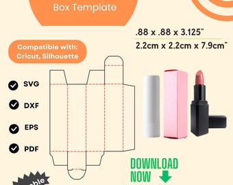 Lipstick Box SVG Template: DIY Packaging for Cricut, Silhouette (Digital Download)