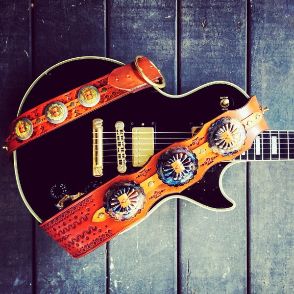 Custom Handmade Leather Guitar Straps