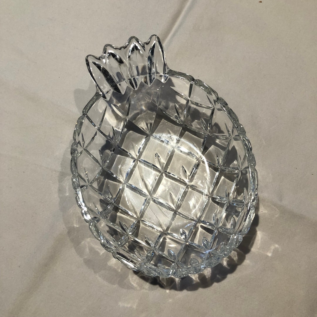Vintage Crystal Clear Pineapple Candy Dish Etsy