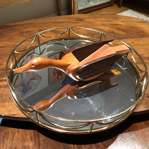 Wooden duck fruit, nut or cracker holder