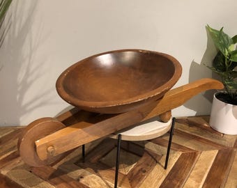 Vintage Mastercraft Wood Wheelbarrow Nut Bowl Decorative Planter Handcrafted