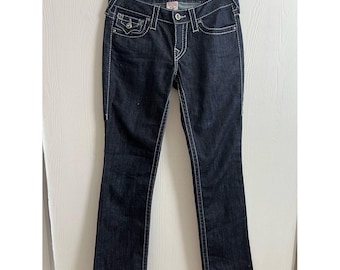 Vintage Becca True Religion Black Bootcut Jeans with White Stitching