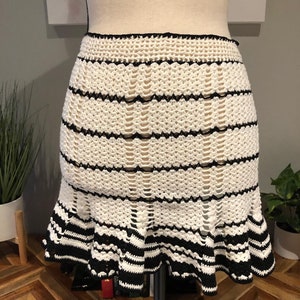 Black & White crocheted apron skirt