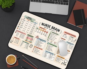 Alfombrilla de escritorio de referencia pediátrica, notas para enfermeras, decoración de escritorio para enfermeras practicantes, guía de estudio para enfermeras pediátricas, bloc de notas con resumen médico.