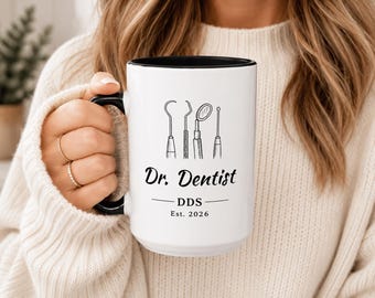 Taza personalizada para graduación de odontólogo, regalo para graduado de DDS, graduación de la facultad de odontología, regalo para nuevos dentistas