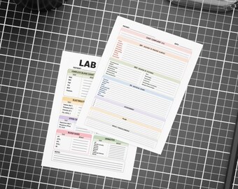 Paquete de tarjetas de informe del paciente, notas de informe, paquete de tarjetas de índice de la tabla de signos vitales del paciente, tarjetas de informe de enfermería, tarjetas de registro médico
