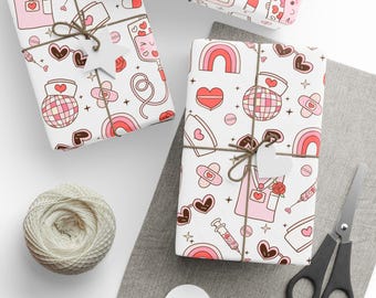 Nurse Gift Wrap, Medical Wrapping Paper, Nurse Birthday Gift Wrapping, Healthcare Provider Appreciation, Thank You Nurse Gift Wrap