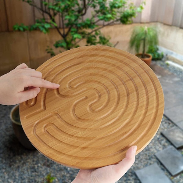 Handcrafted Bamboo Finger Labyrinth for Mindful Meditation