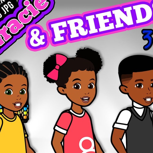 Gracie's Friends Girl Hand Drawn Corner SVG Digital Etsy Canada