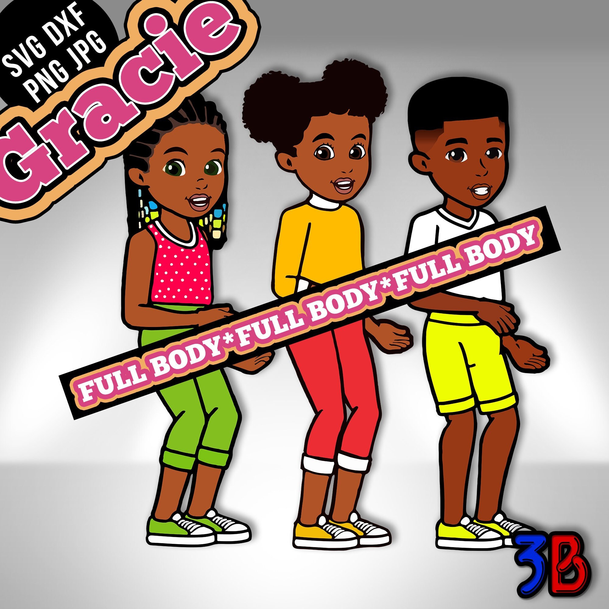 Gracie's FULL BODY Friends Girl Hand Drawn Corner SVG Etsy Finland