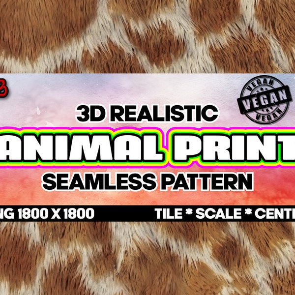 Giraffe - Animal Print 3D - Seamless Pattern - PNG - High Quality - Instant Digital Download