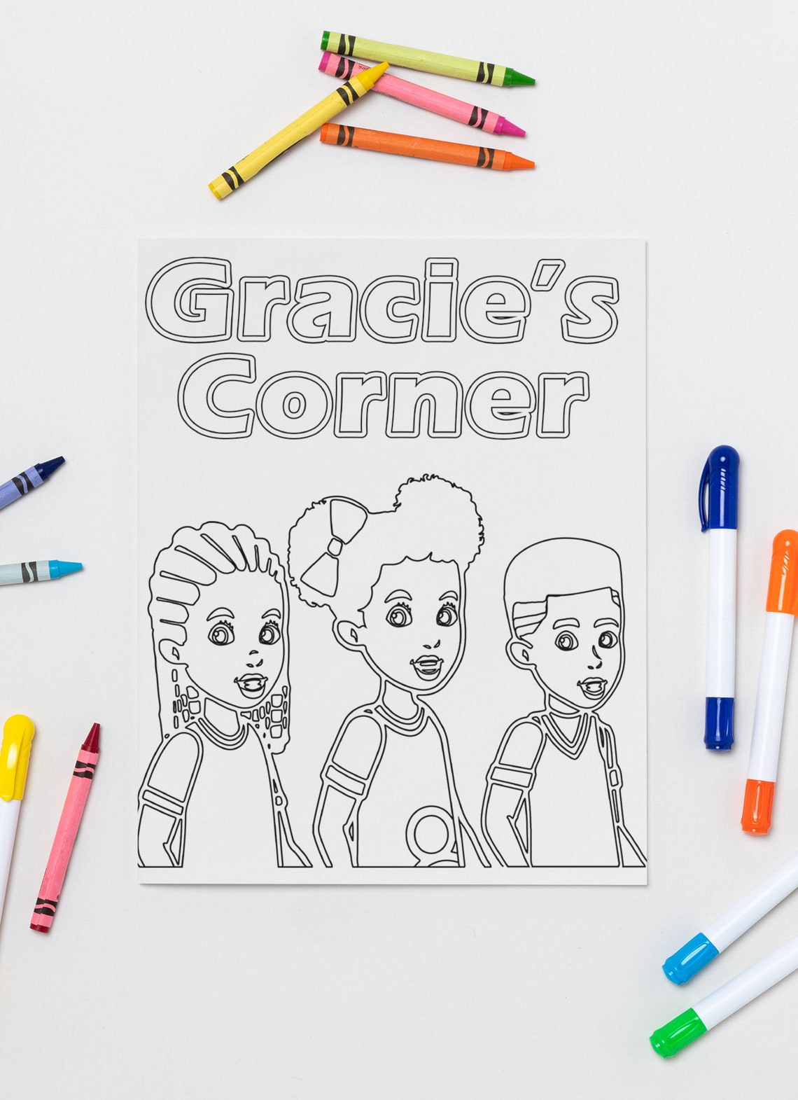 Coloring Sheet Gracie's Corner With Friends Activity Etsy