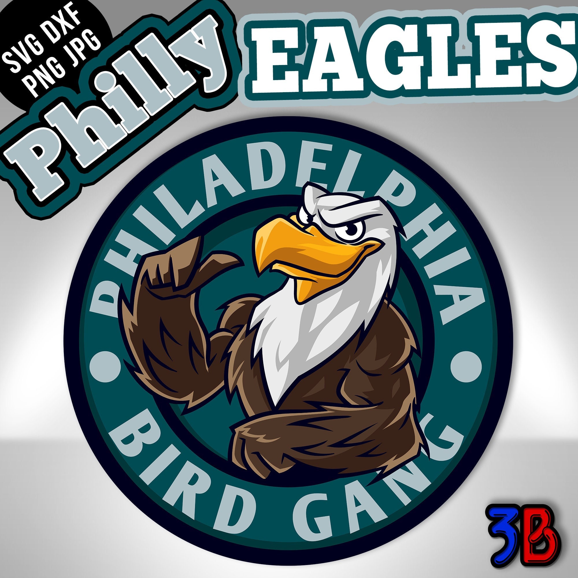 large philadelphia eagles iron on patch
