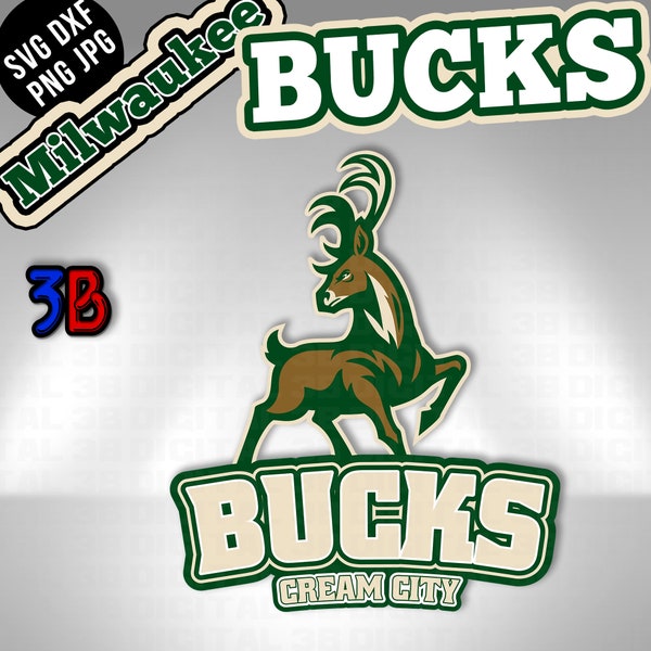 Bucks - Basketball Hoops Milwaukee Team Remake SVG Cut File Logo Sports